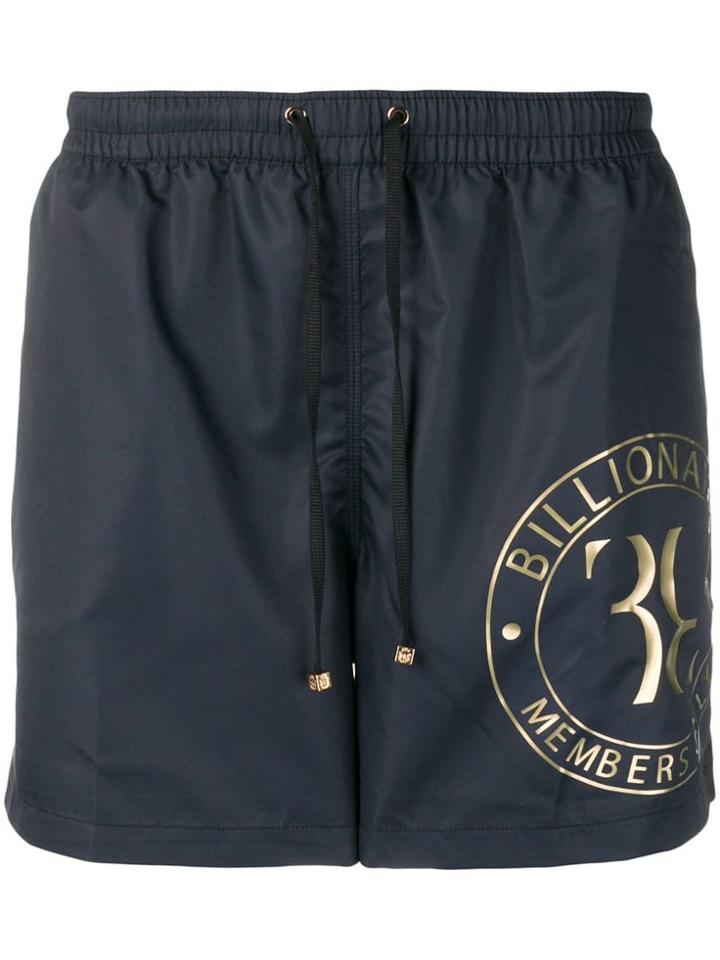 Billionaire Logo Print Swim Shirts - Black