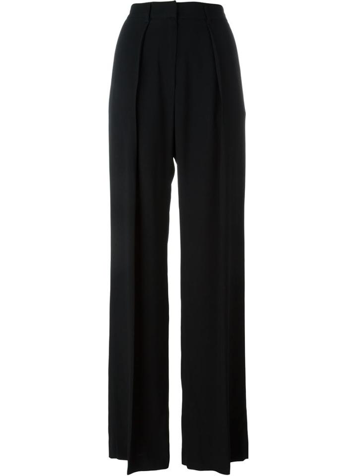 Msgm High Waisted Trousers, Women's, Size: 44, Black, Polyester/acetate/viscose