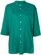 Cristaseya Round Neck Longline Shirt - Green