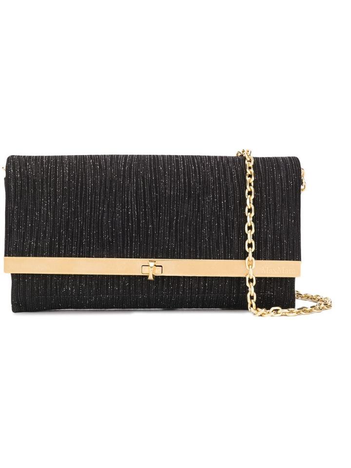 Max Mara Glittery Clutch Bag - Black