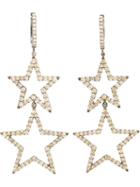 Rosa De La Cruz Burnished Gold And Brown Diamond Star Earrings, Women's, White