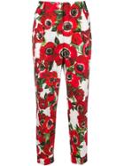Dolce & Gabbana Floral Print Trousers - Red