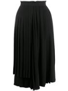 Ermanno Scervino Asymmetric Pleated Midi Skirt - Black