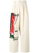 Yohji Yamamoto Women Print Loose-fit Trousers - Nude & Neutrals