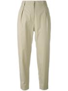 Max Mara Studio - Markus Cropped Trousers - Women - Cotton/polyester - 44, Green, Cotton/polyester