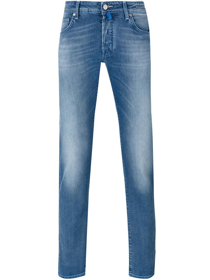 Jacob Cohen - Stonewashed Slim-fit Jeans - Men - Cotton/polyester/spandex/elastane - 33, Blue, Cotton/polyester/spandex/elastane