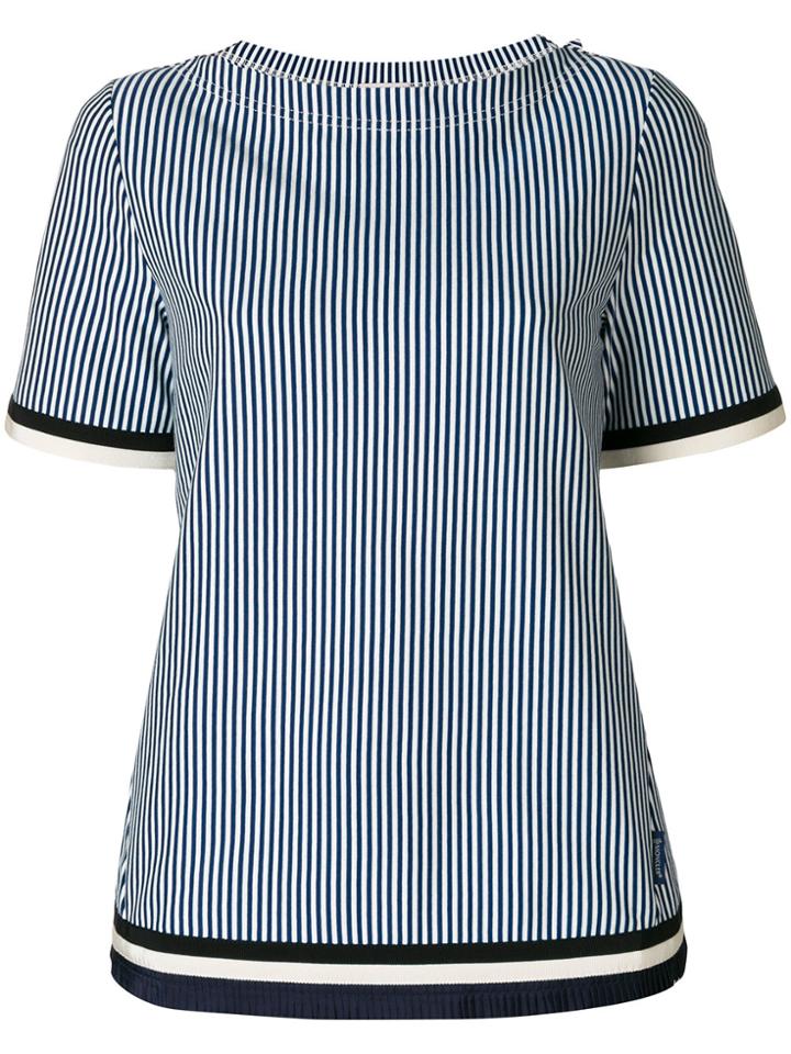 Moncler Striped Boat Neck T-shirt - Blue