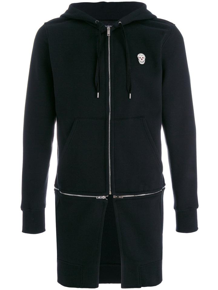 Alexander Mcqueen - Double Zip Longline Hoodie - Men - Cotton/polyester - M, Black, Cotton/polyester