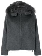 P.a.r.o.s.h. Fur Hooded Coat - Grey