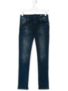 Diesel Kids - Teen Faded Skinny Jeans - Kids - Cotton/spandex/elastane - 16 Yrs, Blue