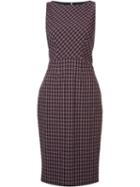 Altuzarra Fitted Checked Dress, Women's, Size: 40, Red, Cotton/spandex/elastane
