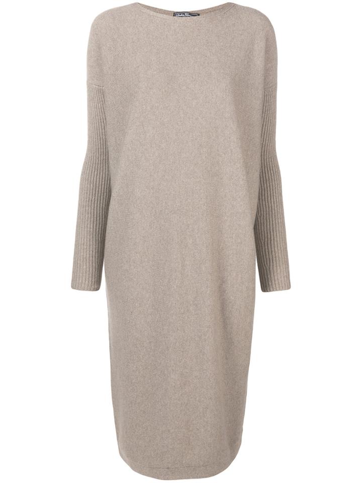 Salvatore Ferragamo Cashmere Maxi Knitted Dress - Nude & Neutrals