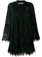 Blumarine Lace Trim Shirt Dress - Black