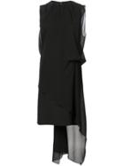 Maison Margiela Asymmetric Draped Dress, Women's, Size: 40, Black, Acetate/polyimide/silk
