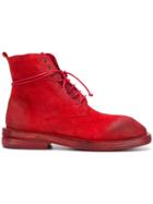 Marsèll Lace-up Combat Boots - Red