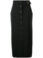 Alberta Ferretti Button-up Midi Skirt - Black