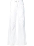 Mother Lace-up Wide Leg Jeans - White