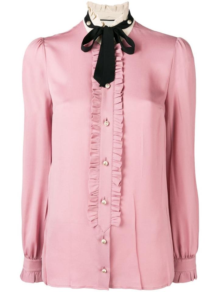Gucci Frilled Loose Blouse - Pink