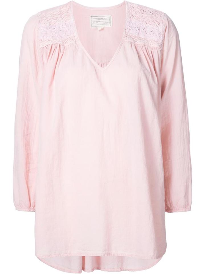 Current/elliott V-neck Blouse, Women's, Size: 1, Pink/purple, Cotton