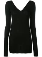 Isabel Benenato Thumbhole Slim-fit T-shirt, Women's, Size: 38, Black, Cotton
