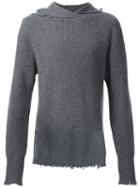 Rta Cashmere Hooded Sweater, Men's, Size: Large, Grey, Cashmere