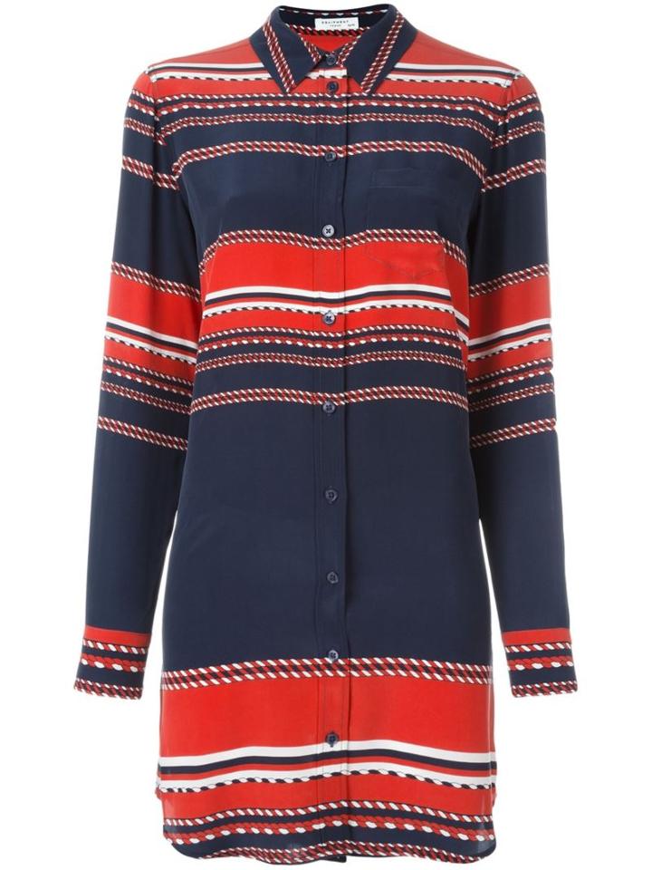 Equipment 'brett' Bowline Stripe Dress, Women's, Size: Large, Blue, Silk
