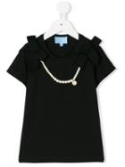 Lanvin Petite - Pearl Necklace T-shirt - Kids - Cotton/spandex/elastane - 12 Yrs, Black
