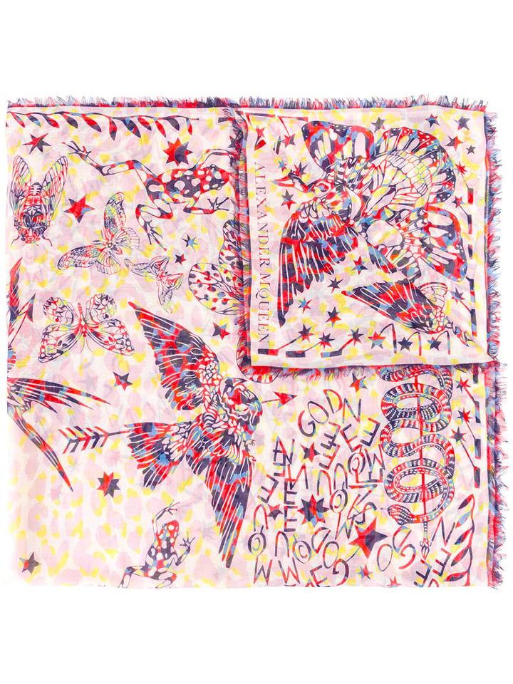 Alexander Mcqueen Swallow Dream Scarf, Women's, Silk/modal