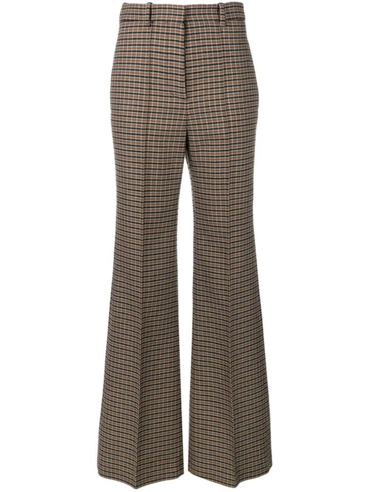 Victoria Beckham Tweed Wide Leg Trousers - Black