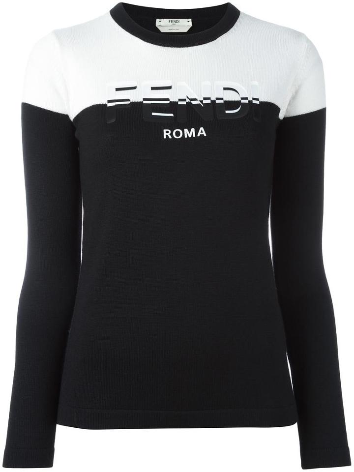 Fendi Fendi Roma Jumper, Women's, Size: 42, Black, Virgin Wool