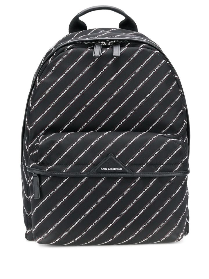 Karl Lagerfeld Logo Print Backpack - Black