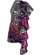 Halpern Embellished Ruffle Dress - Multicolour
