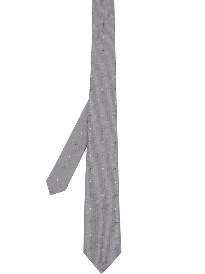 Burberry Classic Cut Graphic Silk Wool Jacquard Tie - Grey