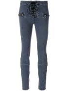 Unravel Project Lace-up Skinny Jeans - Grey