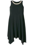 Plein Sud Contrast-collar Flared Dress - Black