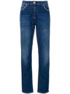 Versace Chain-trimmed Jeans - Blue