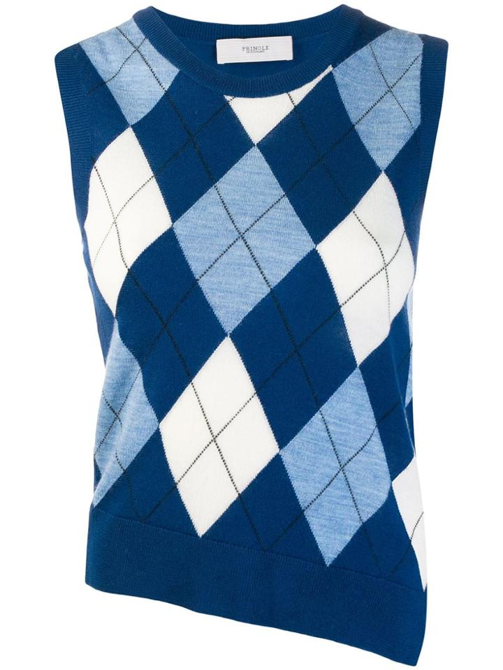 Pringle Of Scotland Argyle Intarsia Jumper - Blue