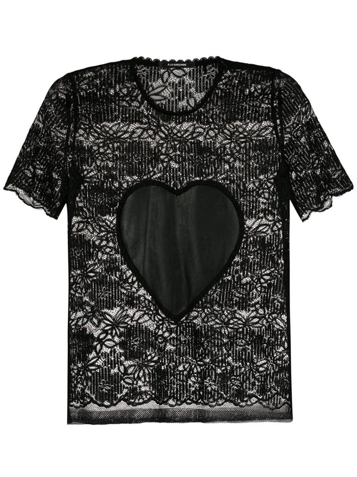 À La Garçonne Coração Lace Blouse - Black