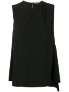 Alexander Mcqueen Sleeveless Draped Top - Black