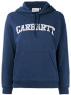 Carhartt Logo Print Hoodie, Women's, Size: Large, Blue, Cotton