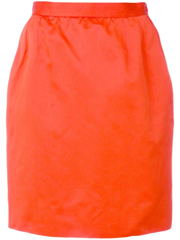 Yves Saint Laurent Vintage Straight Short Skirt - Yellow & Orange