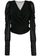 Patrizia Pepe Wrap Style Blouse - Black