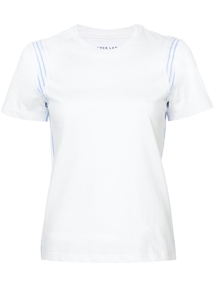 Derek Lam 10 Crosby Mixed Media Tee - White