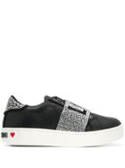 Love Moschino Logo Studded Strap Sneakers - Black