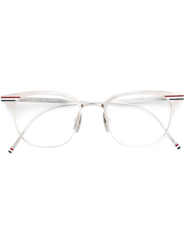 Thom Browne - Square Frame Glasses - Unisex - Titanium - One Size, Grey, Titanium