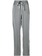 Striped Trousers - Women - Silk - 8, Black, Silk, Marques'almeida