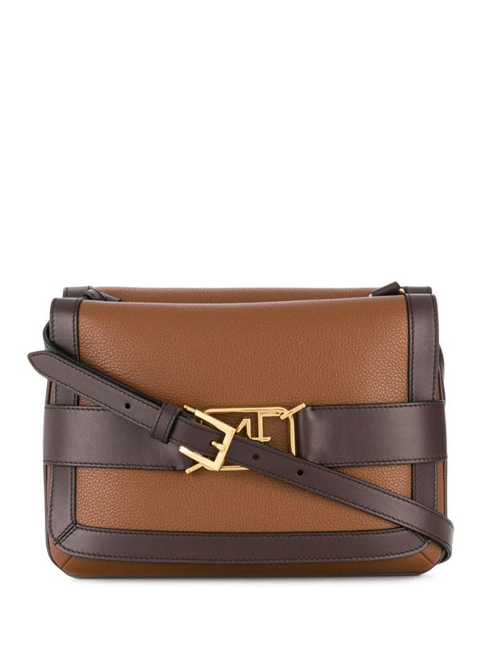 Alberta Ferretti Af Buckle Crossbody Bag - Brown