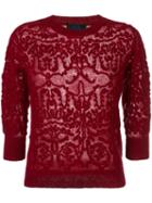 Twin-set Patterned Jumper, Women's, Size: Xs, Red, Polyamide/mohair/wool