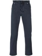 Kiton Slim-fit Trousers, Men's, Size: 34, Blue, Cotton/spandex/elastane/lyocell