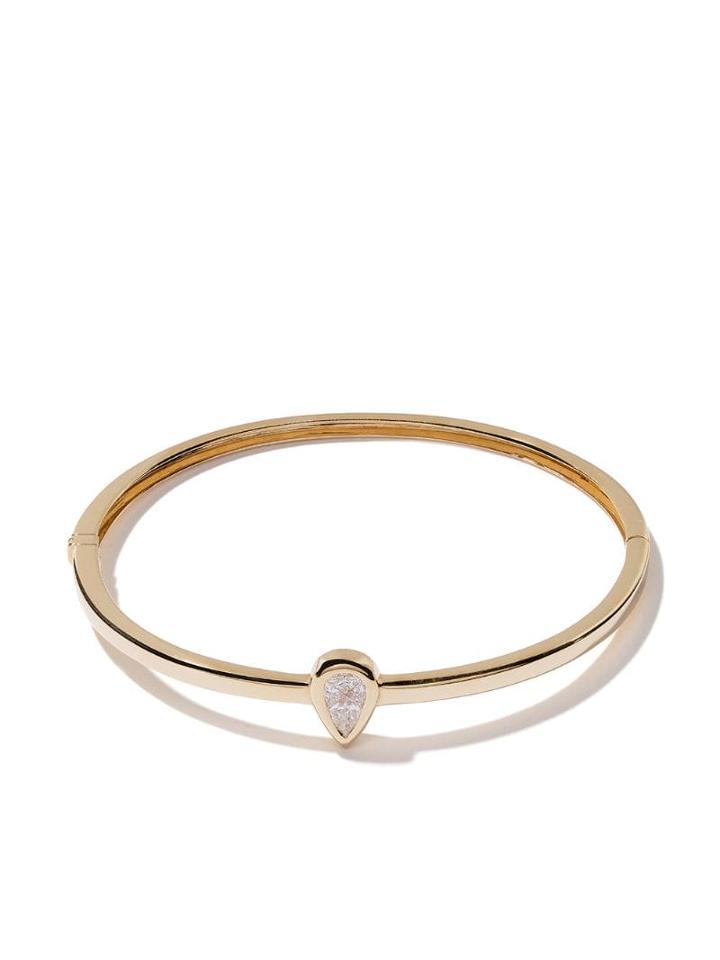As29 18kt Yellow Gold Calvet Large Pear Illusion Diamond Bangle
